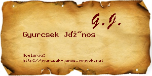 Gyurcsek János névjegykártya